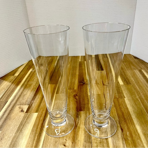 Oneida Pilsner Glass Angelina Pattern Blown Glass Germany Set of 2 - Picture 2 of 7